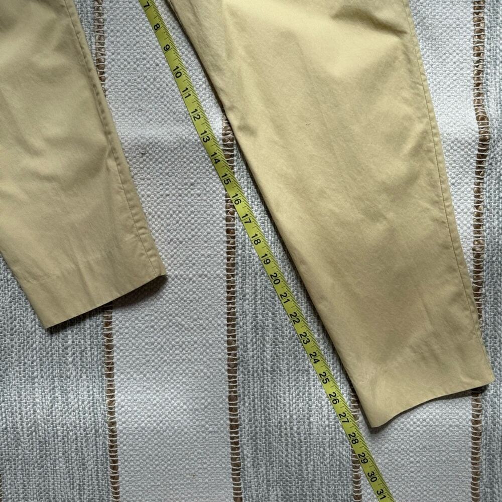 Equipment Lucille Sable Dor Butter Yellow High Rise Ankle Paperbag Pants Size 10 - Picture 8 of 14